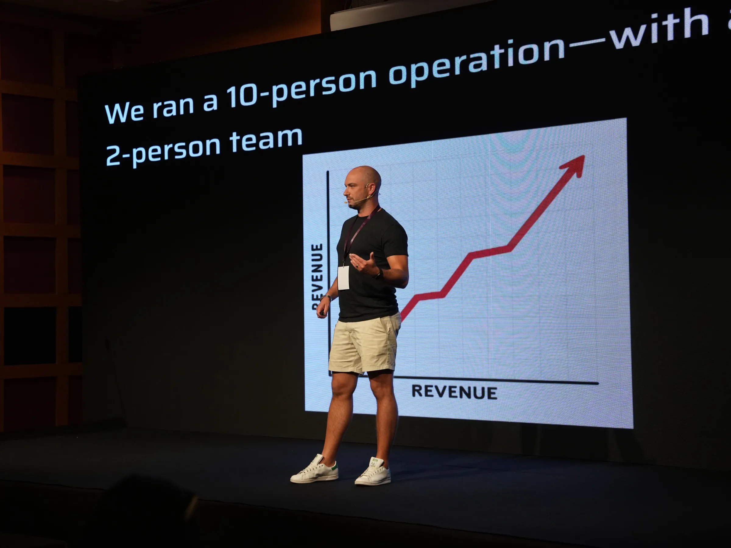 Andy Chadwick speaking at a conference