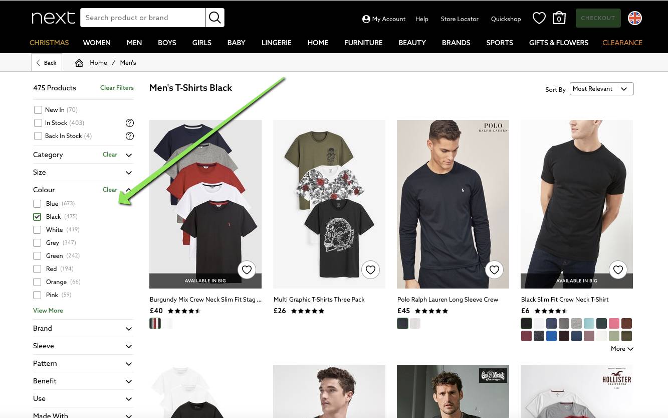 Next faceted navigation